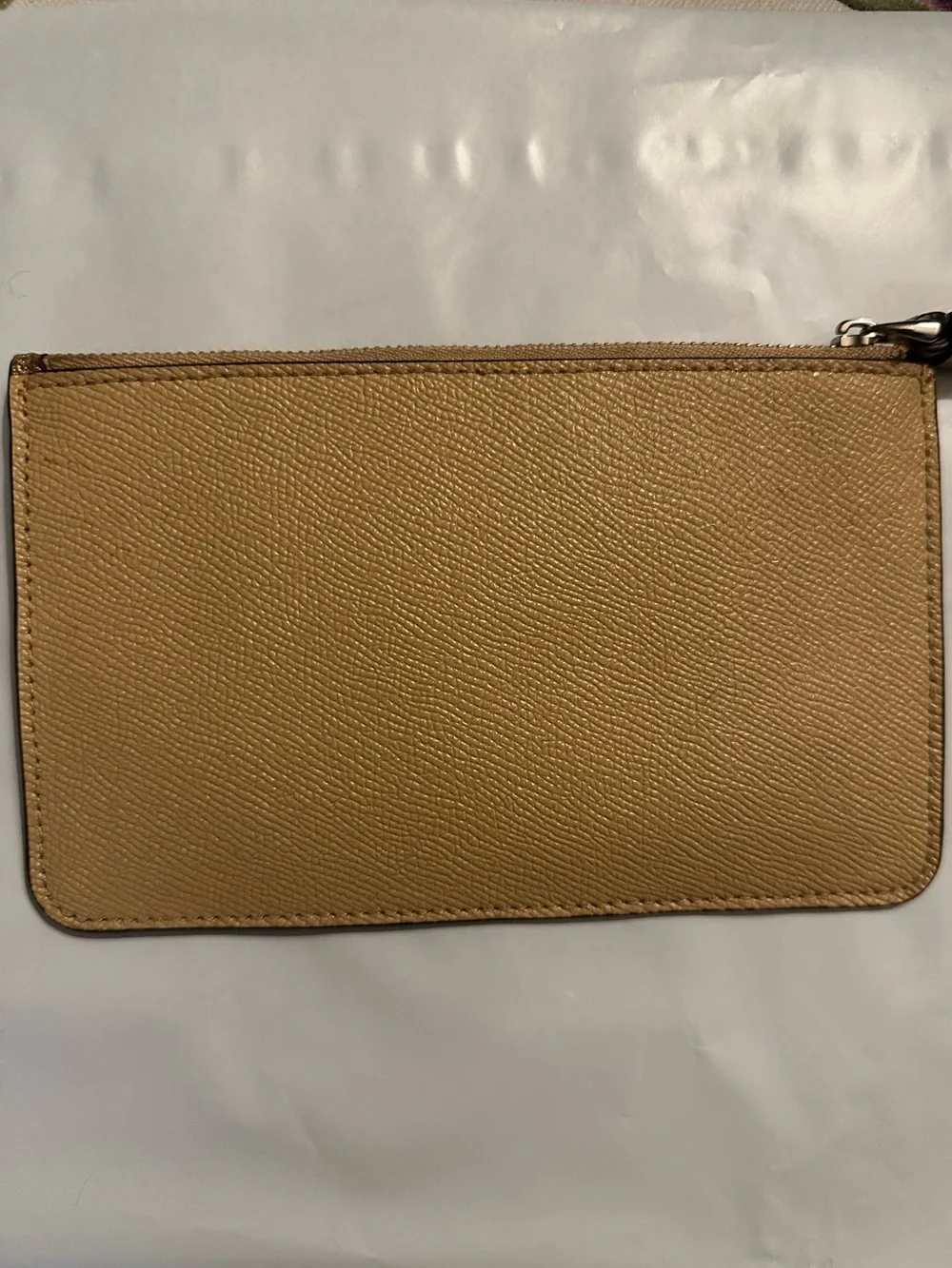 COACH Gold Glitter Zip Wristlet Pouch